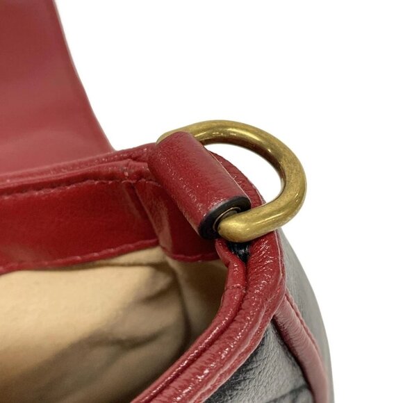 Auth GUCCI GG Marmont 583571 Black Red Leather Handbag - Picture 16 of 16